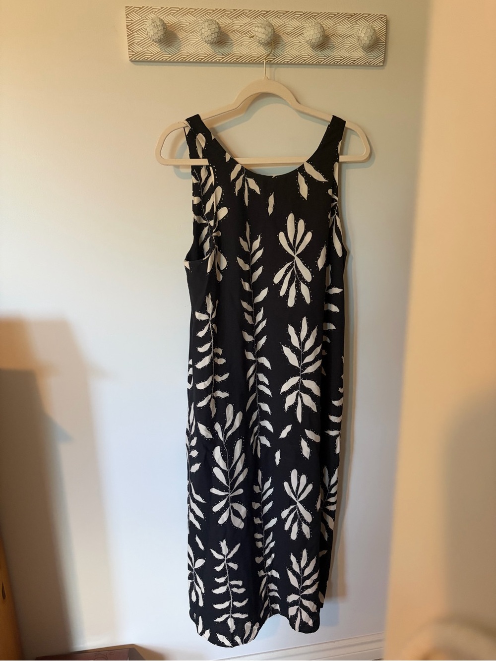 Reitmans Black Dress with Cream Botanical Print